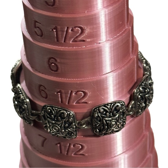 Premier Designs 2 Silver Tone 1 Rectangle & 1 Square Ornate Link Bracelets 7” - Picture 11 of 16